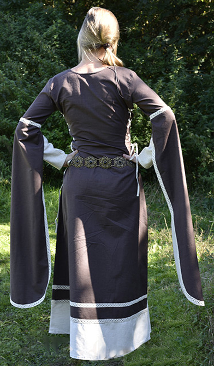 Mittelalterliches Kleid , braun/natur