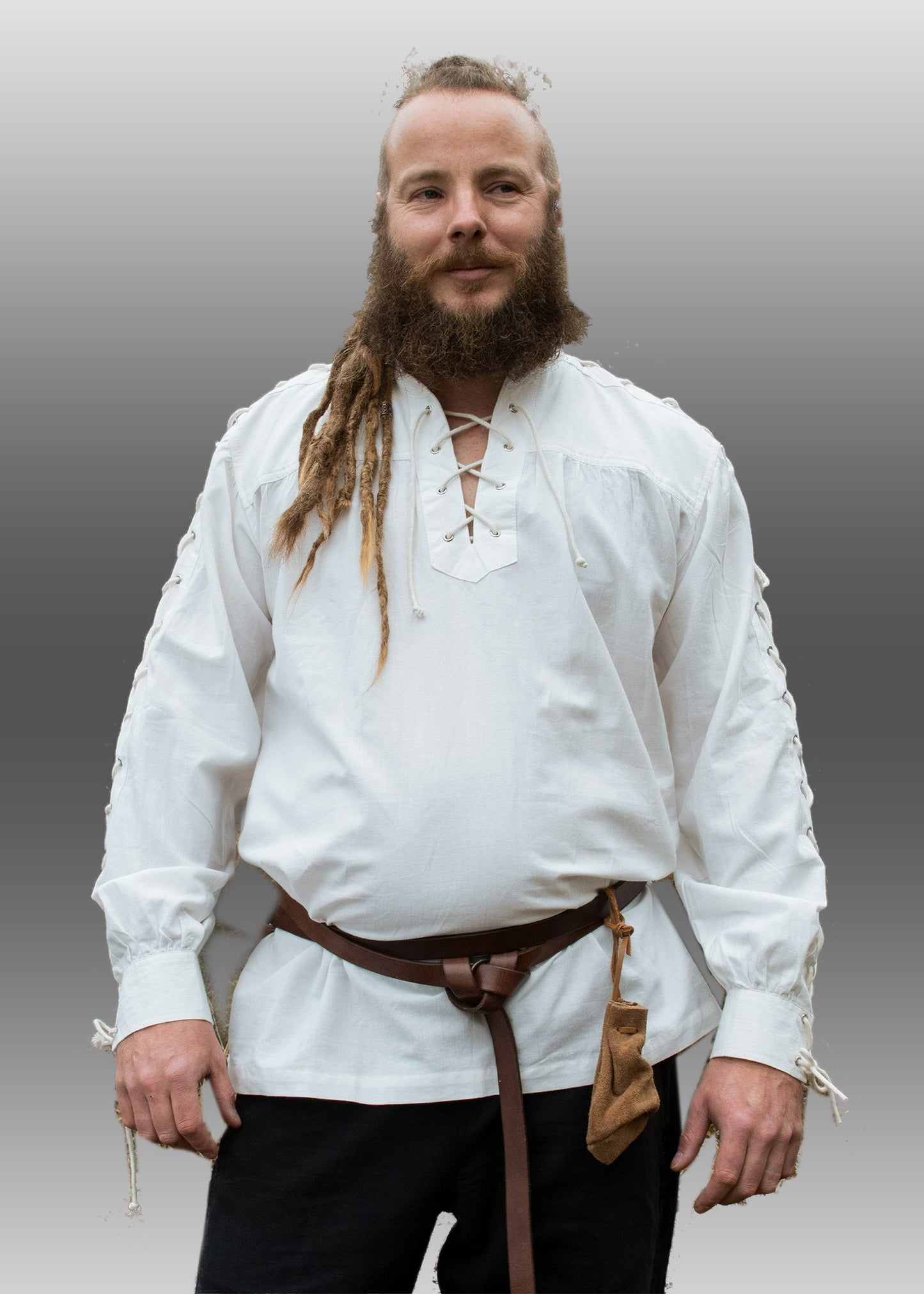 Mittelalter Hemd weis geschnürt