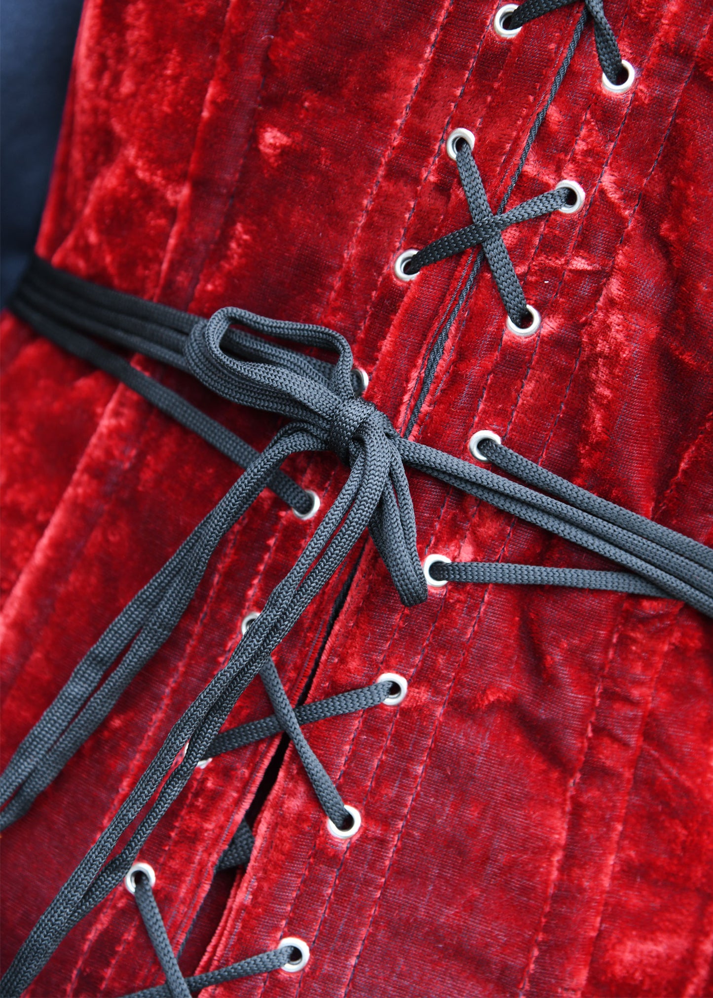 Fantasy Vollbrust Corsage aus Samt rot