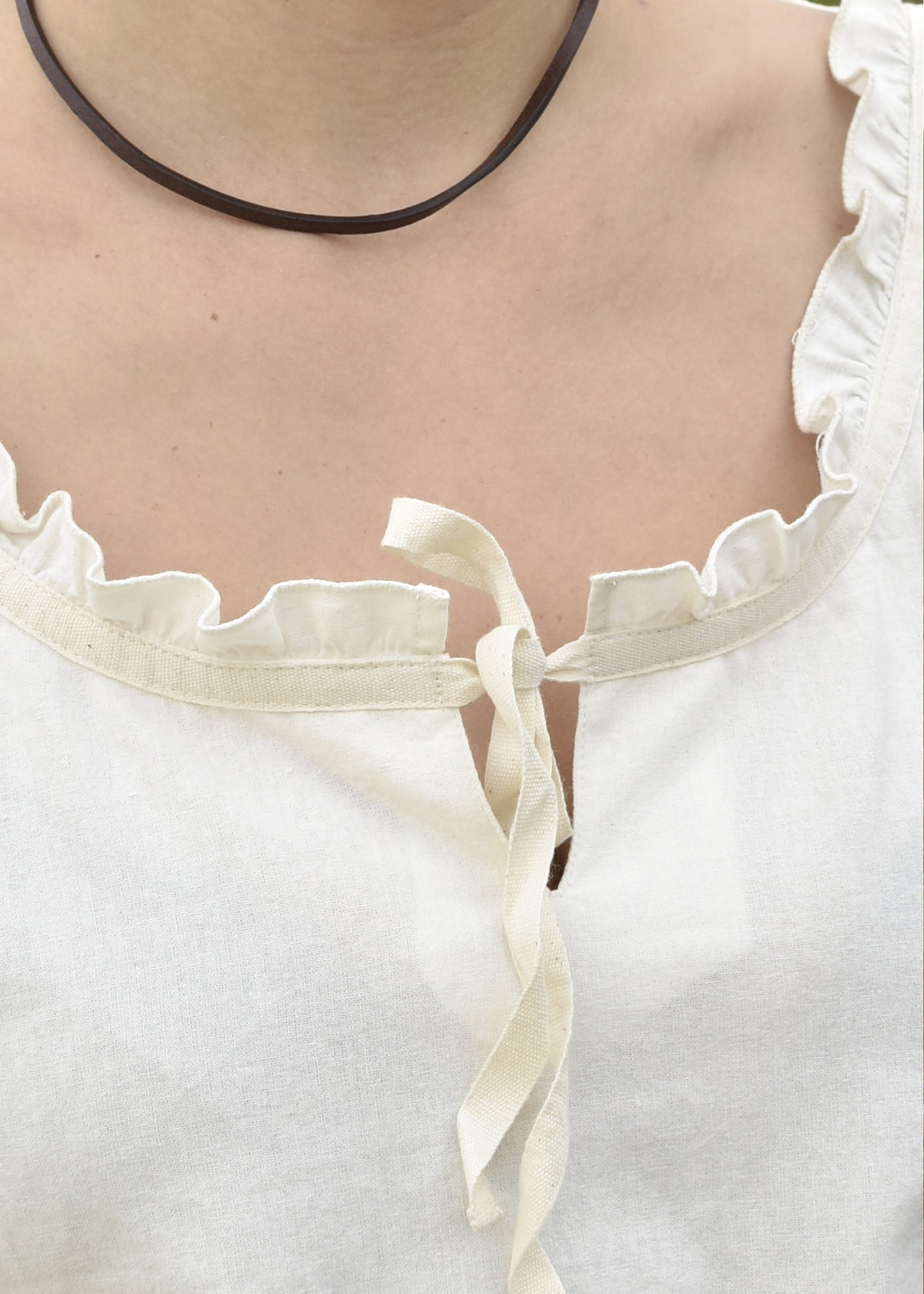 Mittelalter Bluse mit 3/4 Arm, natur