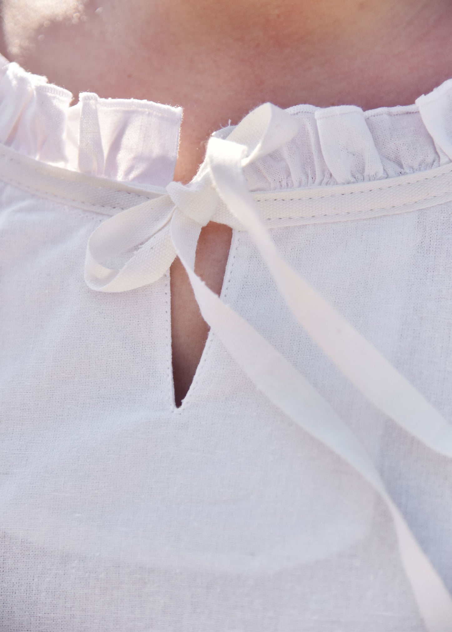 Mittelalter Bluse mit 3/4 Arm, weiß