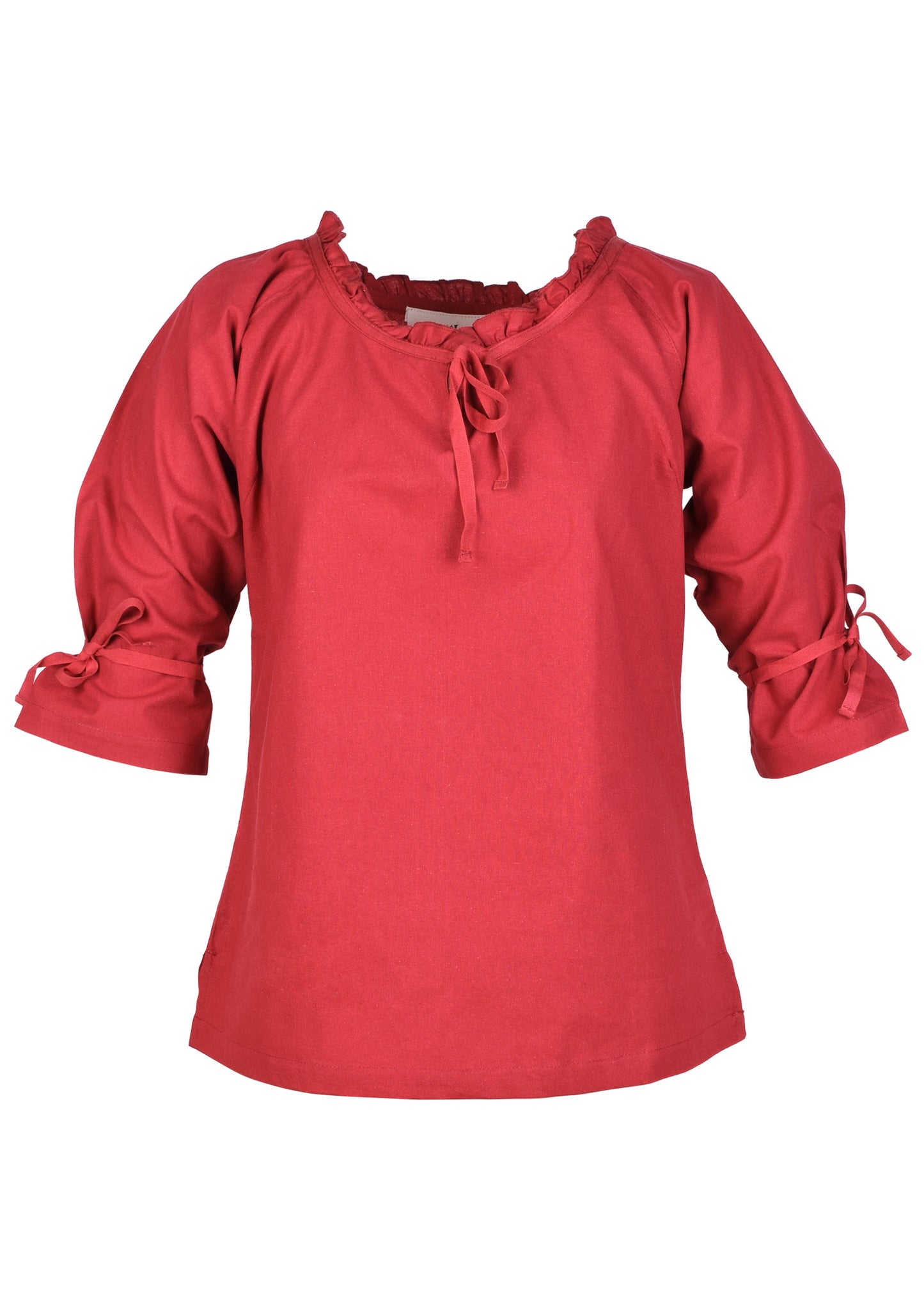 Mittelalter Bluse mit 3/4 Arm, rot