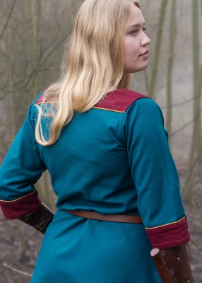 Mittelalterkleid aus Canvas, petrol oder grün