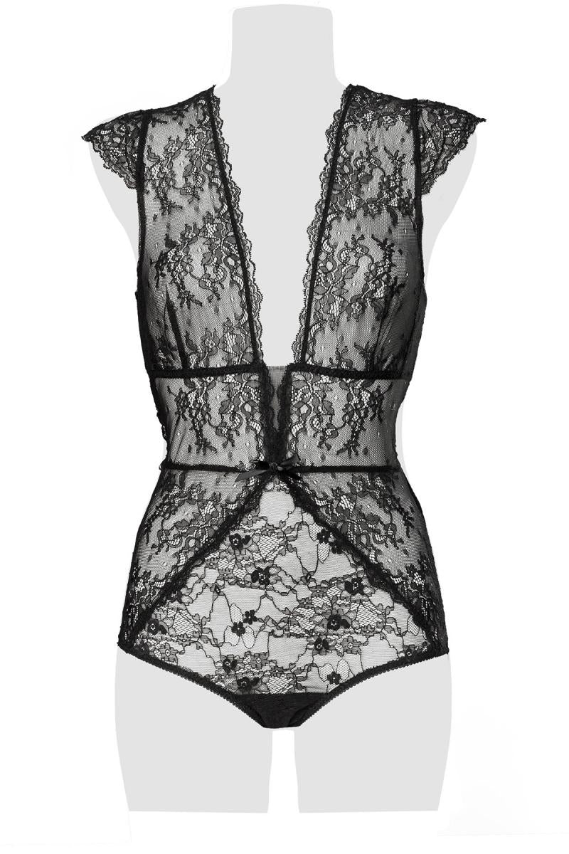 schwarzer Spitzen Body 15302 von Grey Velvet S-XL