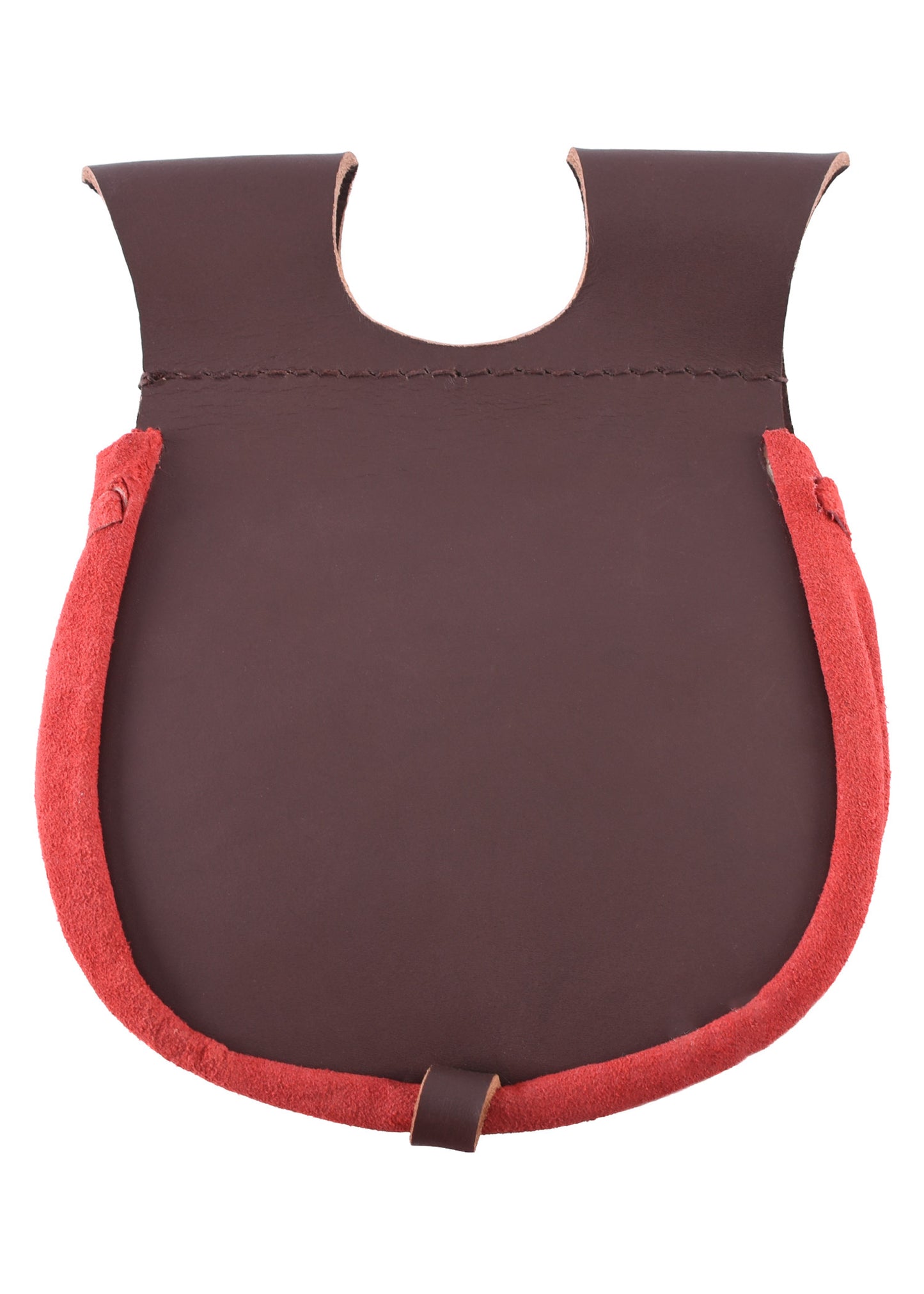 Mittelalterliche Gürteltasche aus Leder, rot oder braun