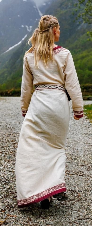 Wikinger Kleid Natur/Rot