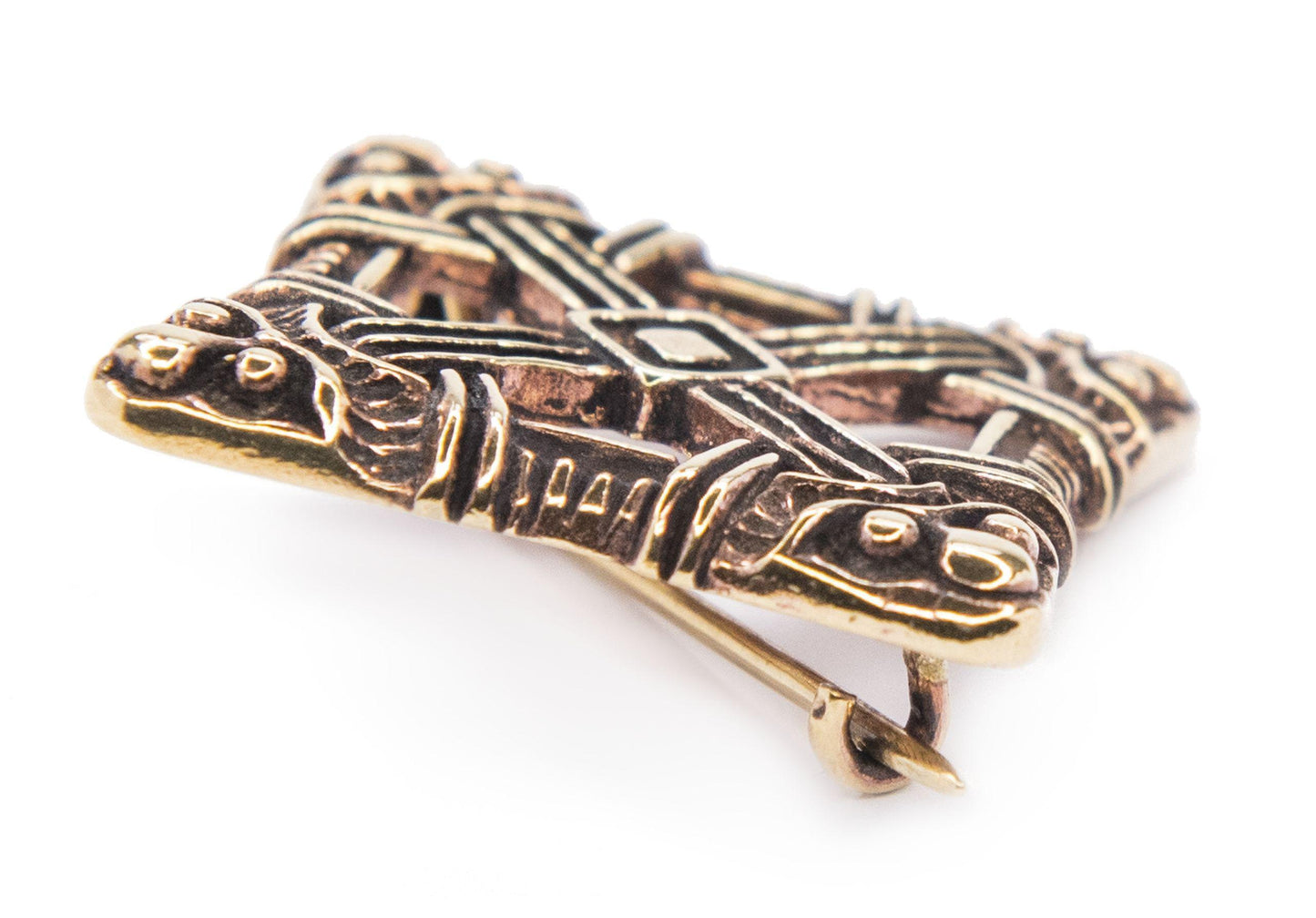 Wikinger Kreuz Fibel Schutzsymbol Brosche aus Bronze