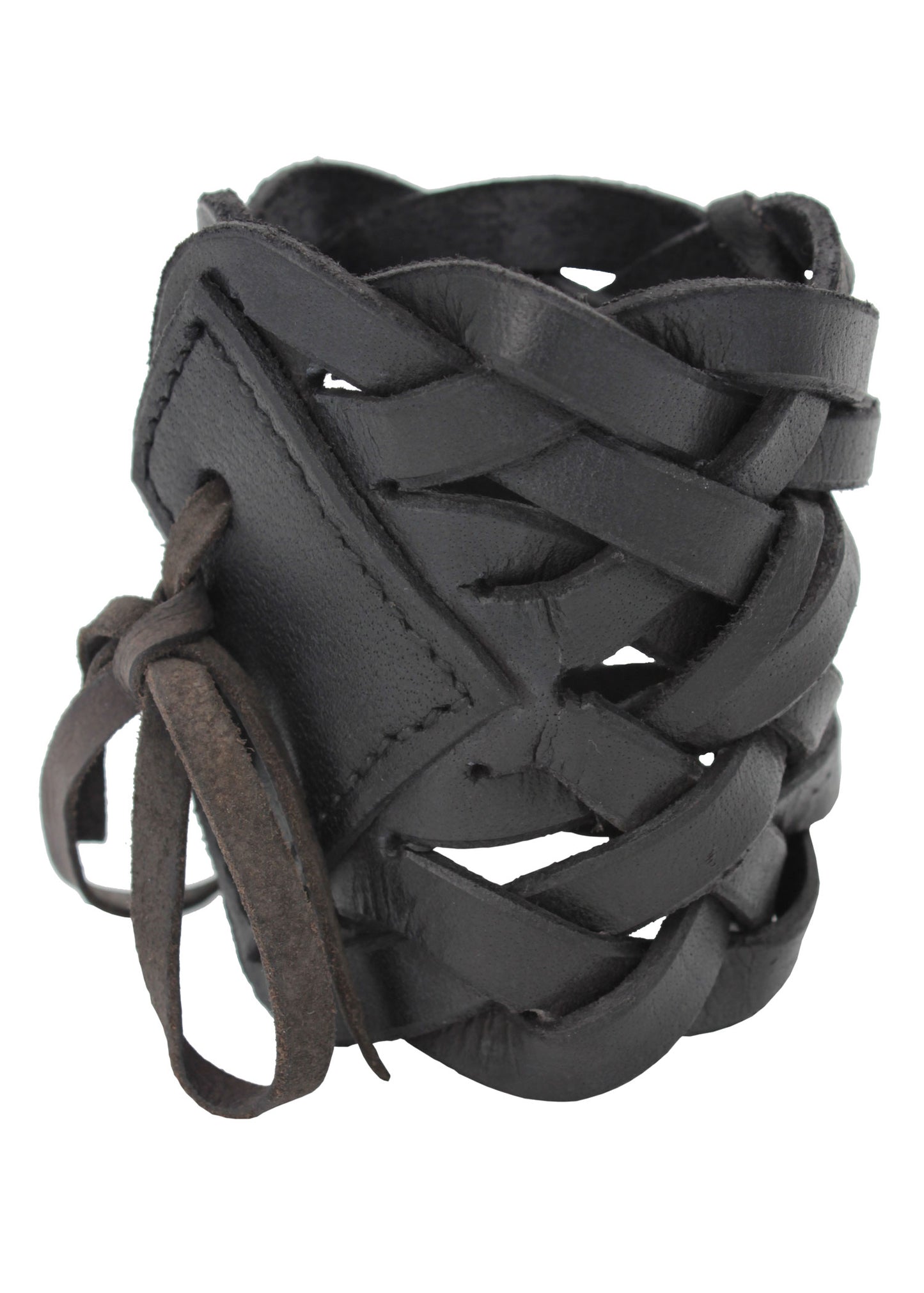 Flechtarmband aus Leder in schwarz oder braun