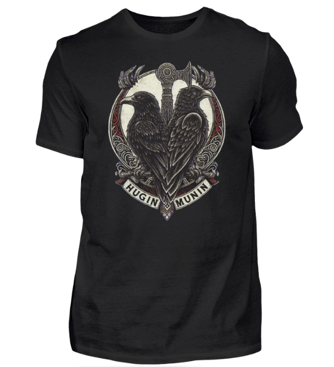 T-Shirt Hugin und Munin in schwarz