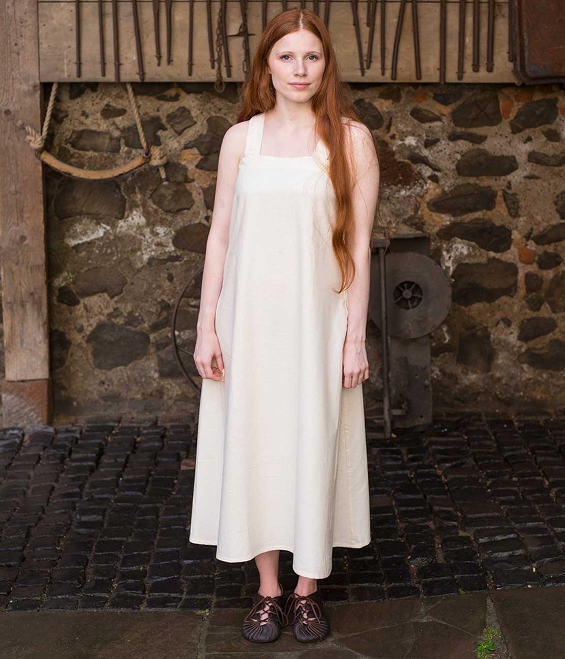 Mittelalterliches Set Kleid blau mit Unterkleid / Zuberkleid weiss