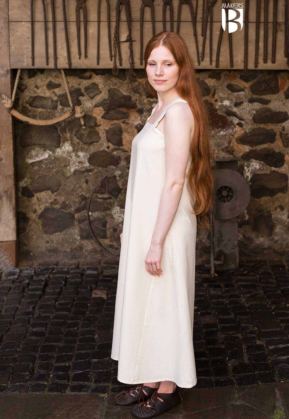 Mittelalterliches Set Kleid blau mit Unterkleid / Zuberkleid weiss
