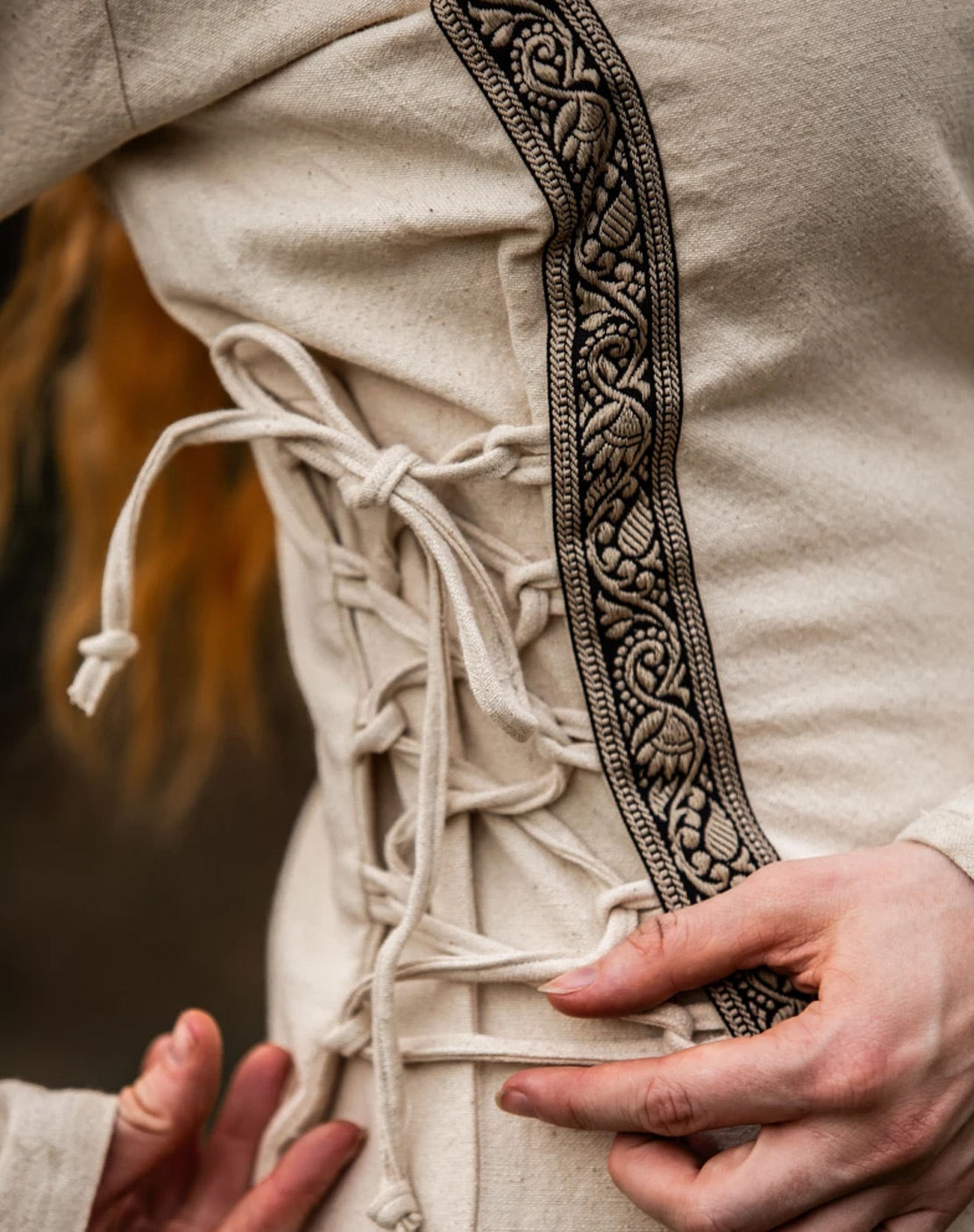 Mittelalter Baumwollkleid Natur