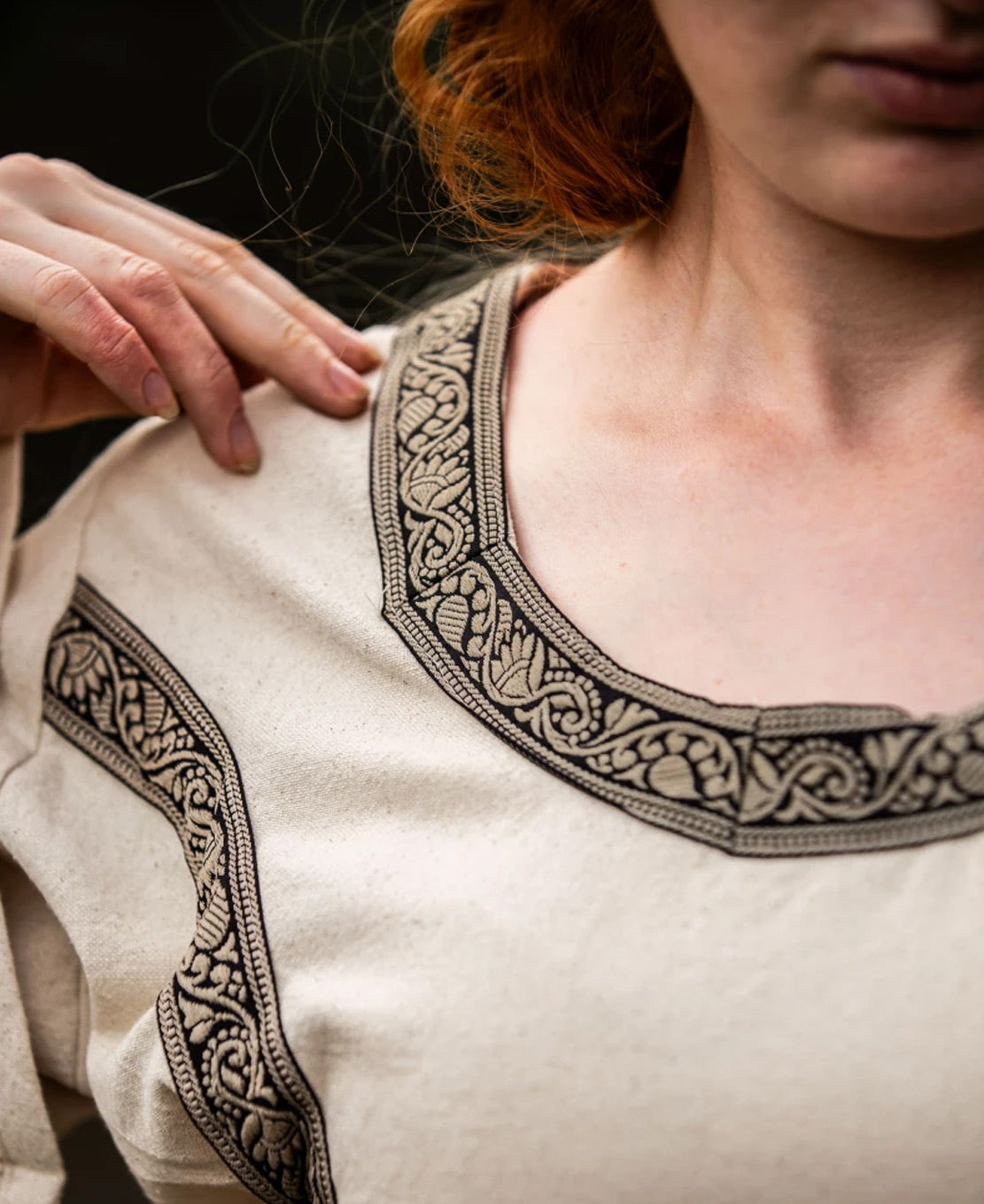 Mittelalter Baumwollkleid Natur