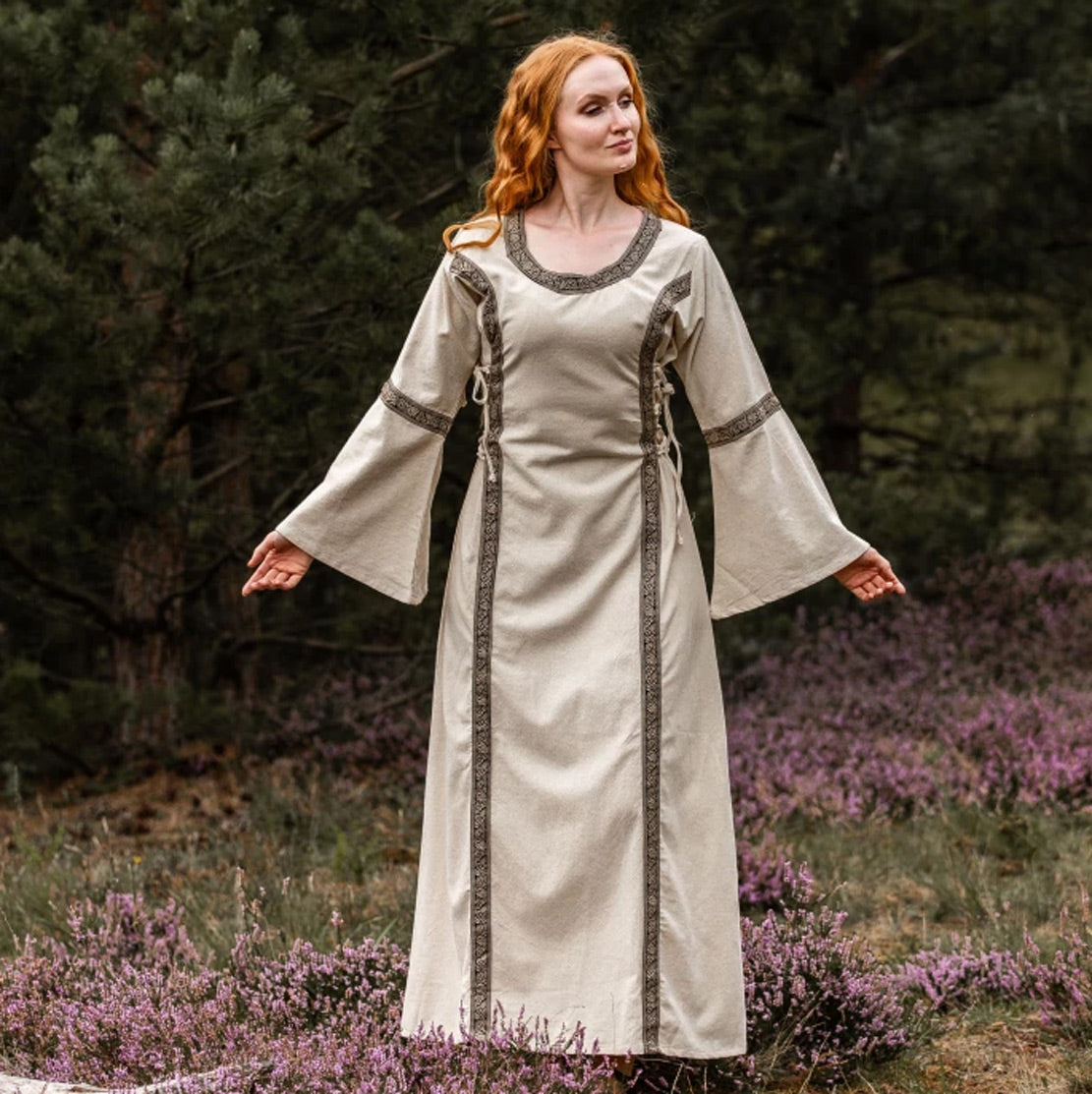 Mittelalter Baumwollkleid Natur