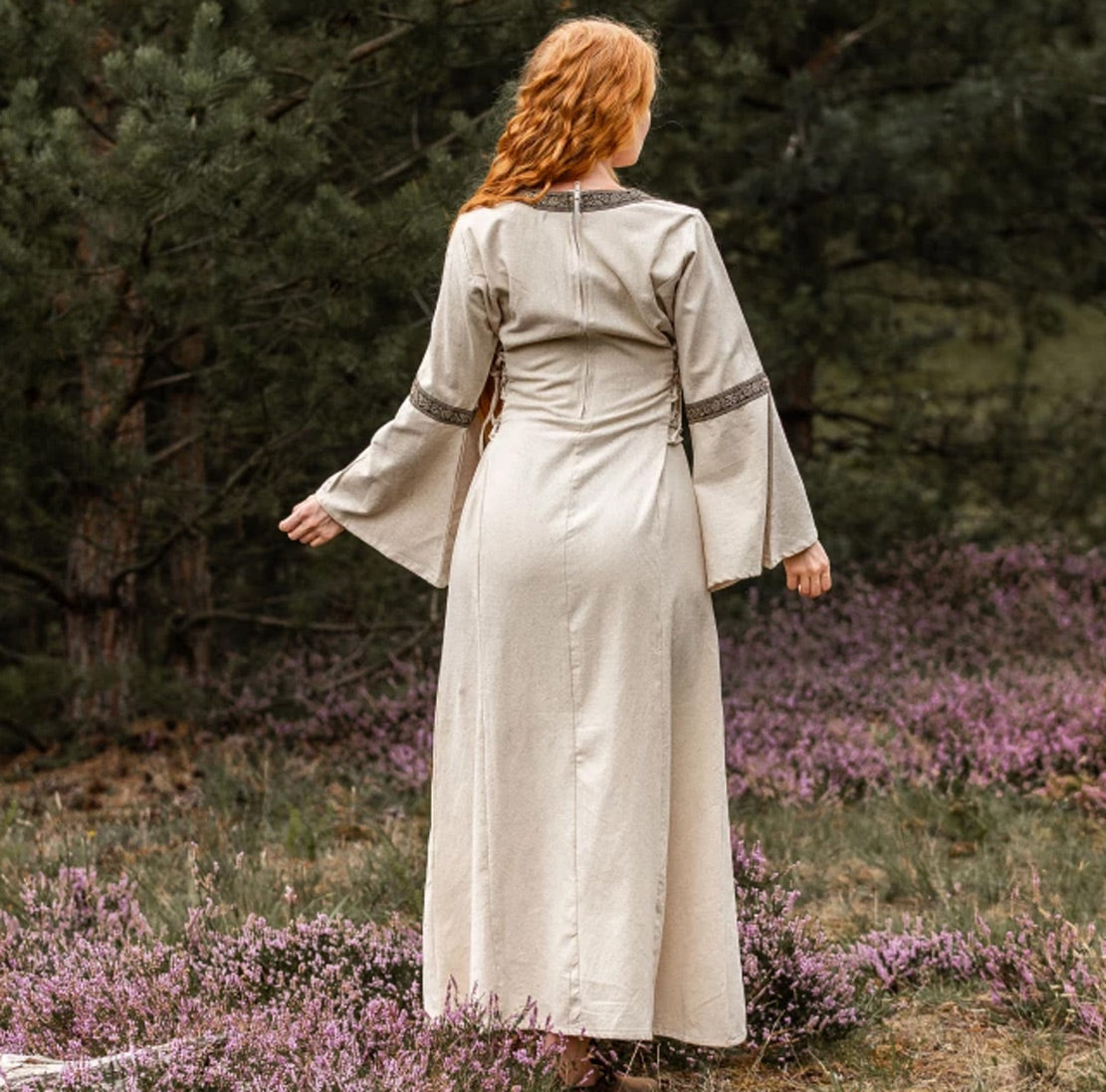 Mittelalter Baumwollkleid Natur