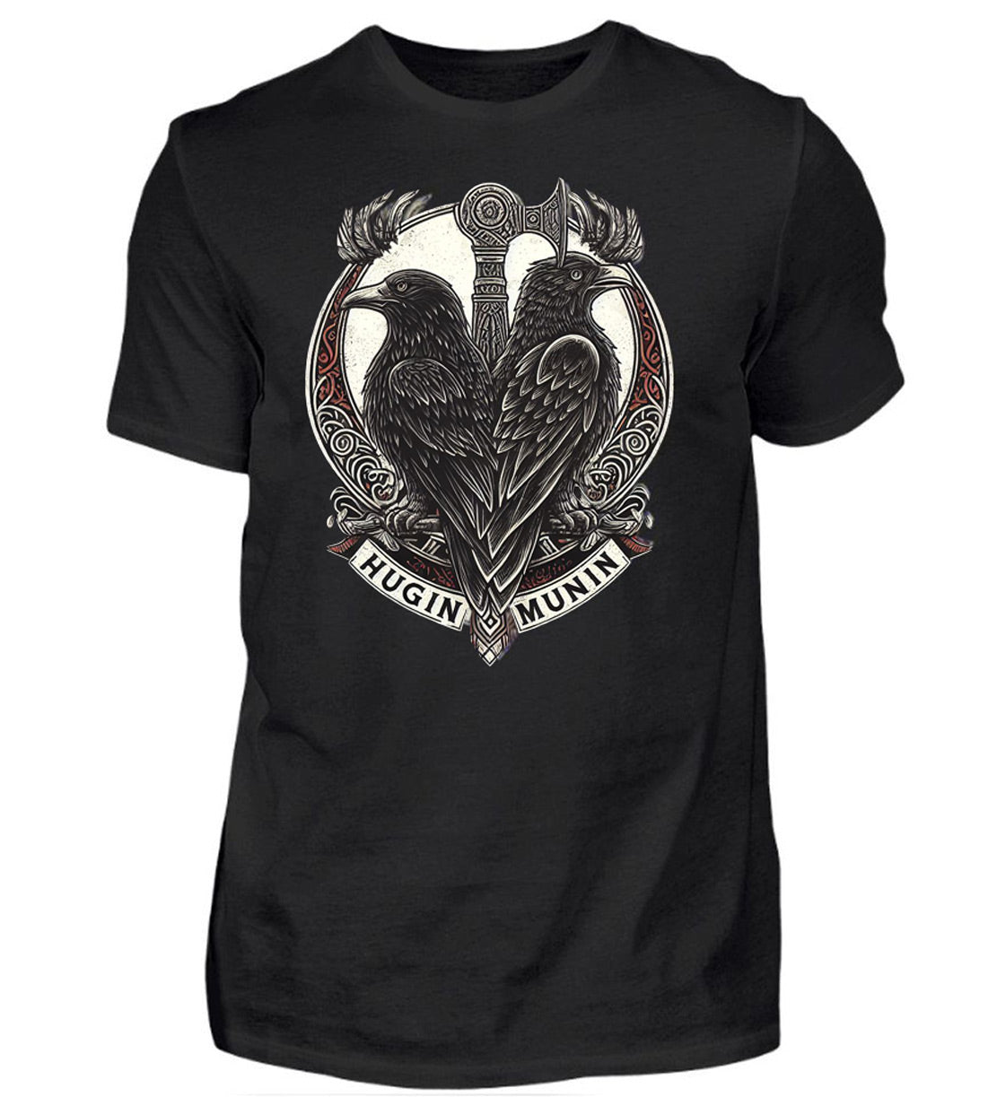 T-Shirt Hugin und Munin in schwarz