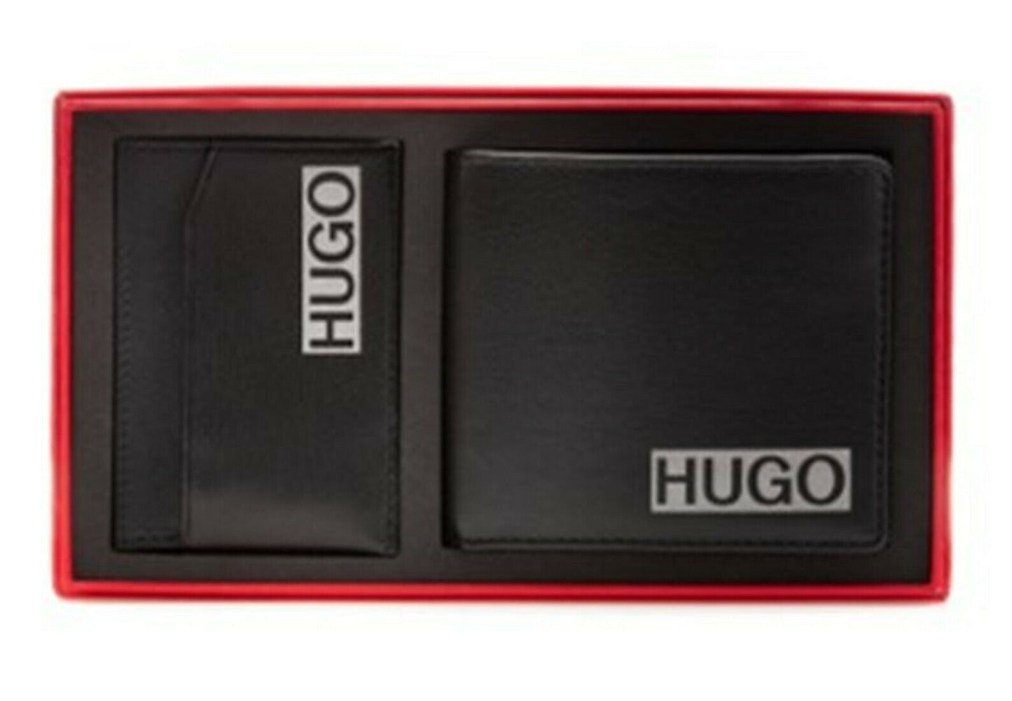 HUGO Geschenk-Set GbH_4ccS card shade aus Geldbörse und Kartenetui mit Logo-Print