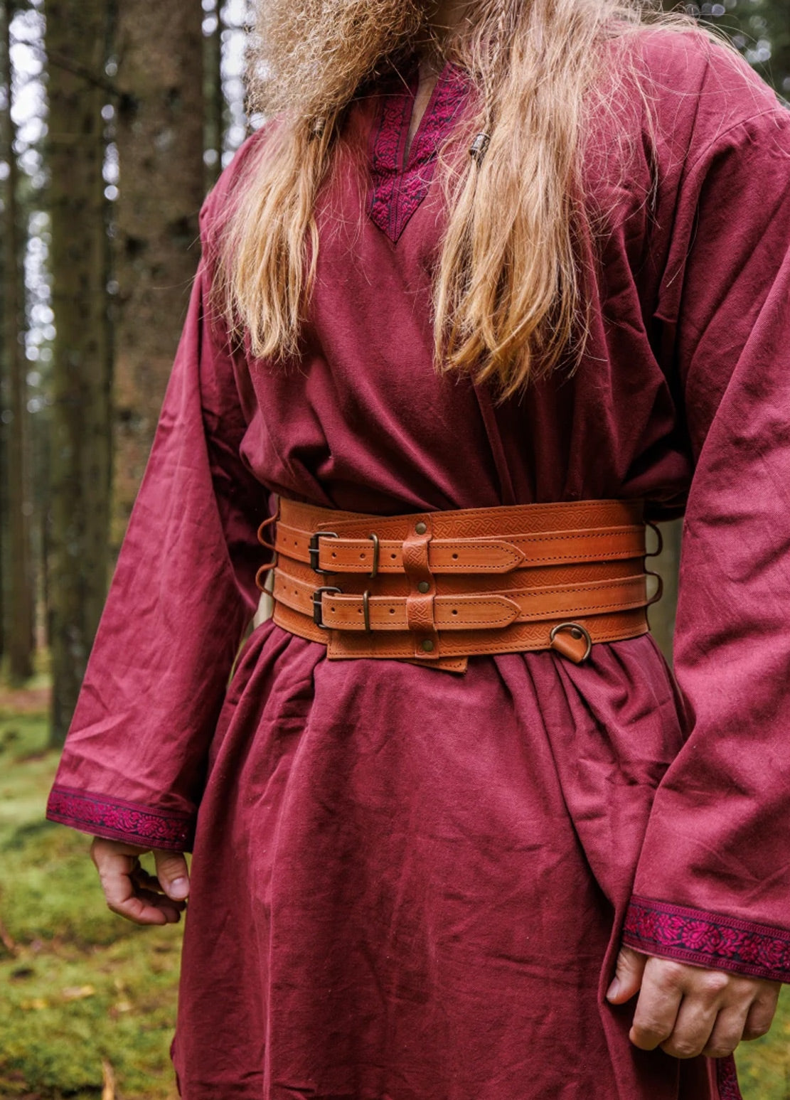 Tunika mit Bordüre Rot