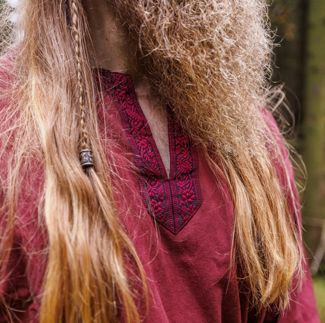 Tunika mit Bordüre Rot