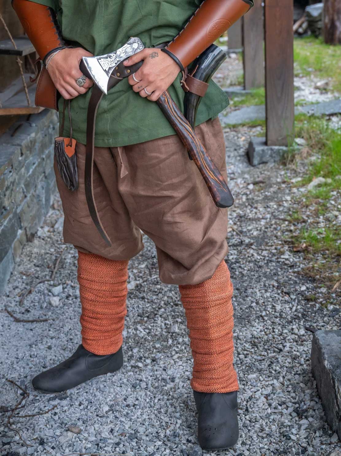 Wikinger Rushose Leinen Braun