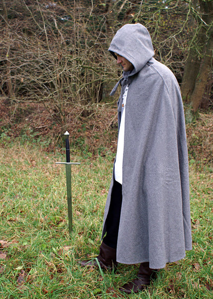Schwerer Mittelalter-Umhang mit Kapuze, div. Farben