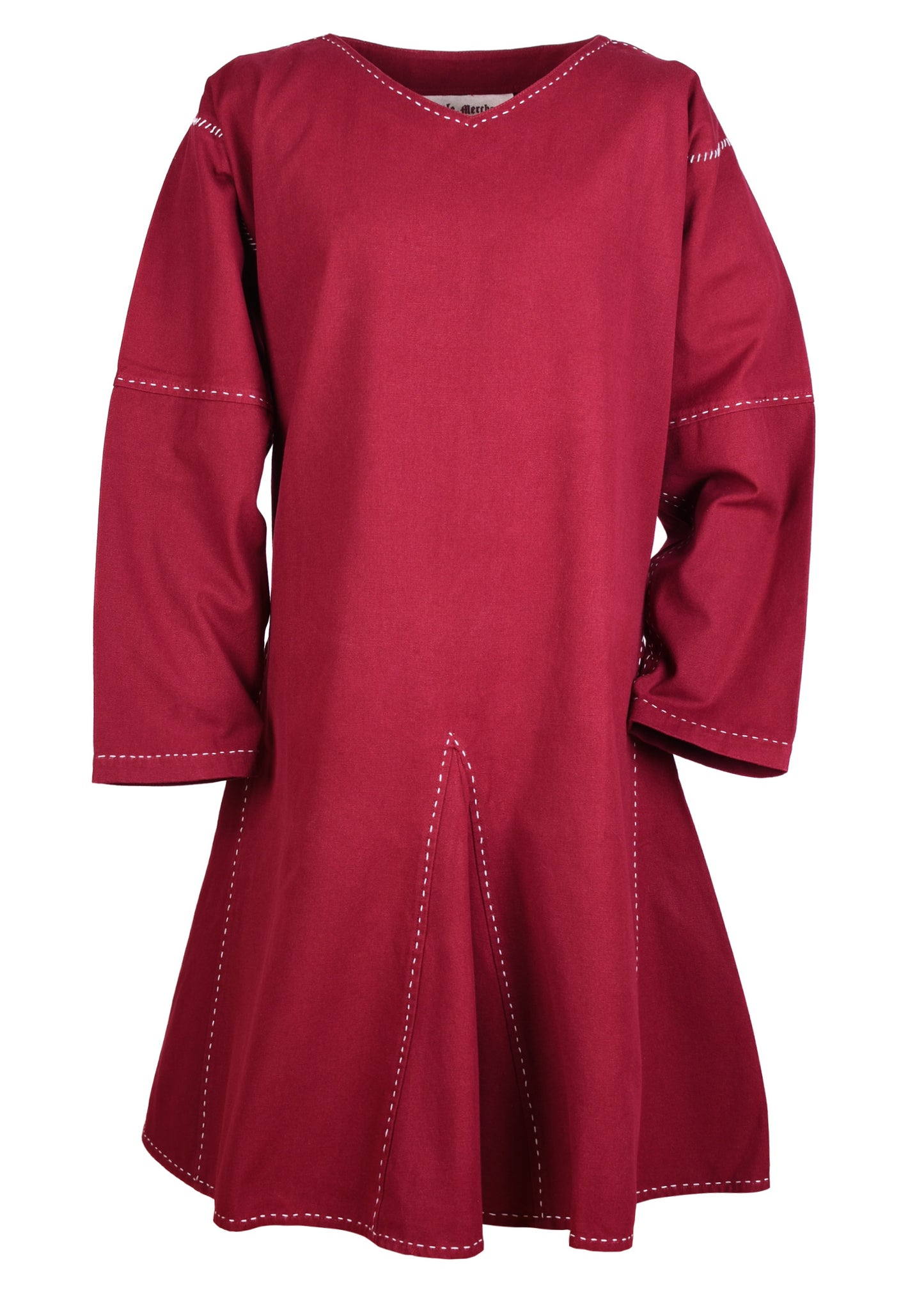 Mittelalter Kragelund Tunika, langarm, weinrot