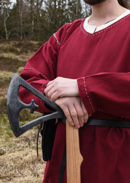 Mittelalter Kragelund Tunika, langarm, weinrot