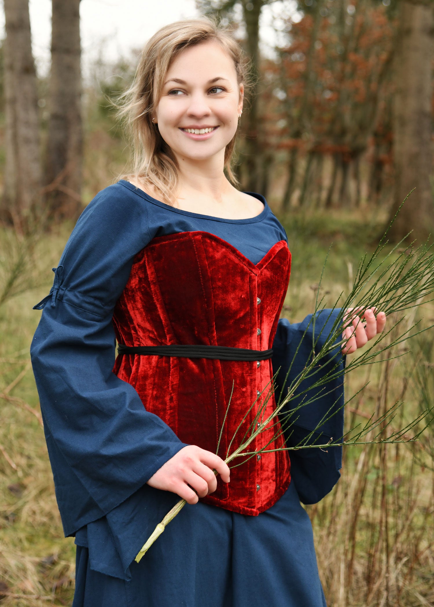 Fantasy Vollbrust Corsage aus Samt rot