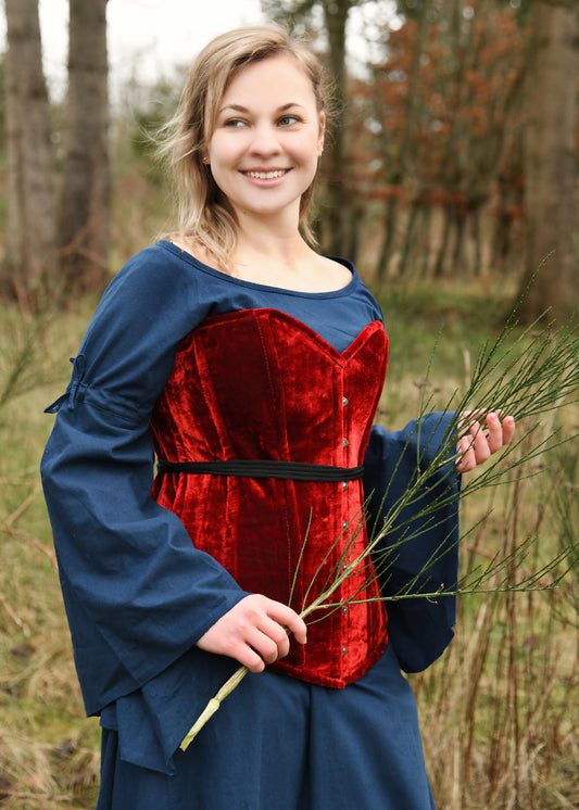 Fantasy Vollbrust Corsage aus Samt rot