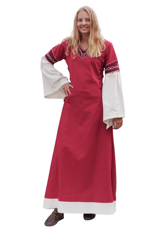 Mittelalterkleid rot/natur