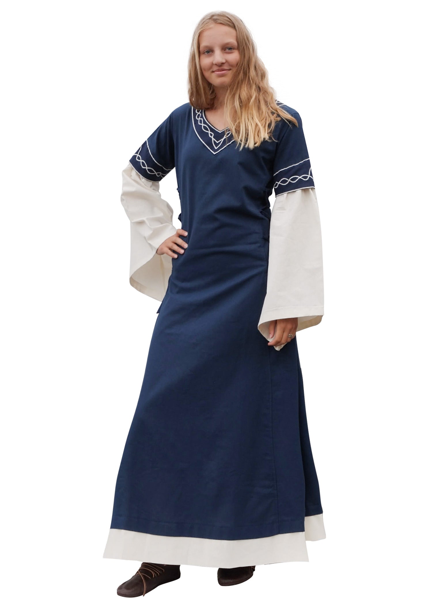 Mittelalterkleid blau/natur