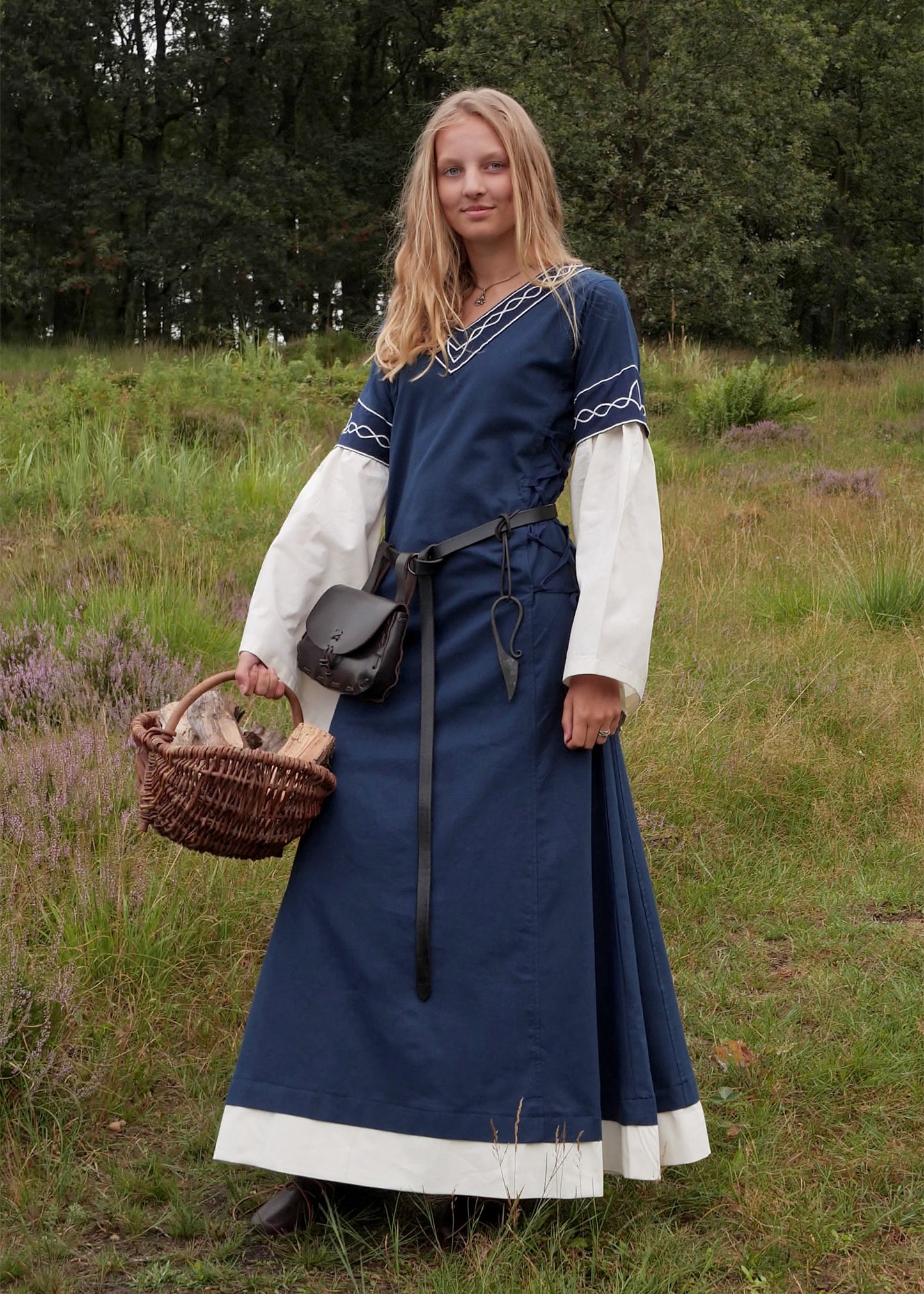 Mittelalterkleid blau/natur