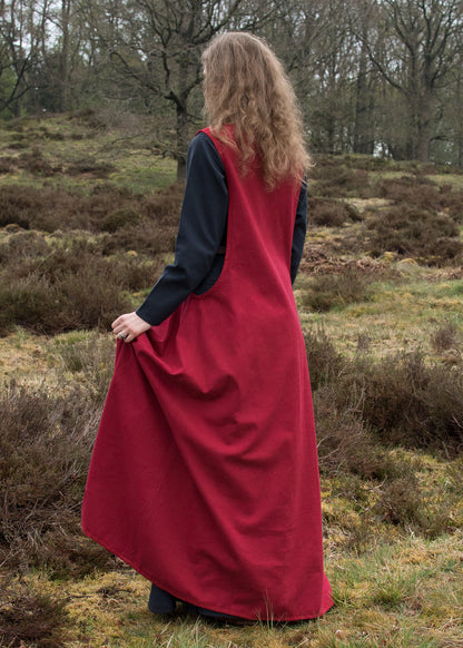 Mittelalter-Überkleid, Surcot, rot