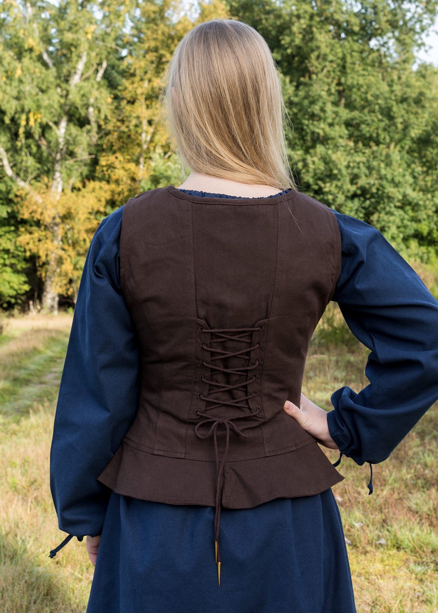 Spätmittelalterliche Weste, Corsage in braun oder schwarz