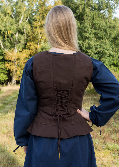 Spätmittelalterliche Weste, Corsage in braun oder schwarz