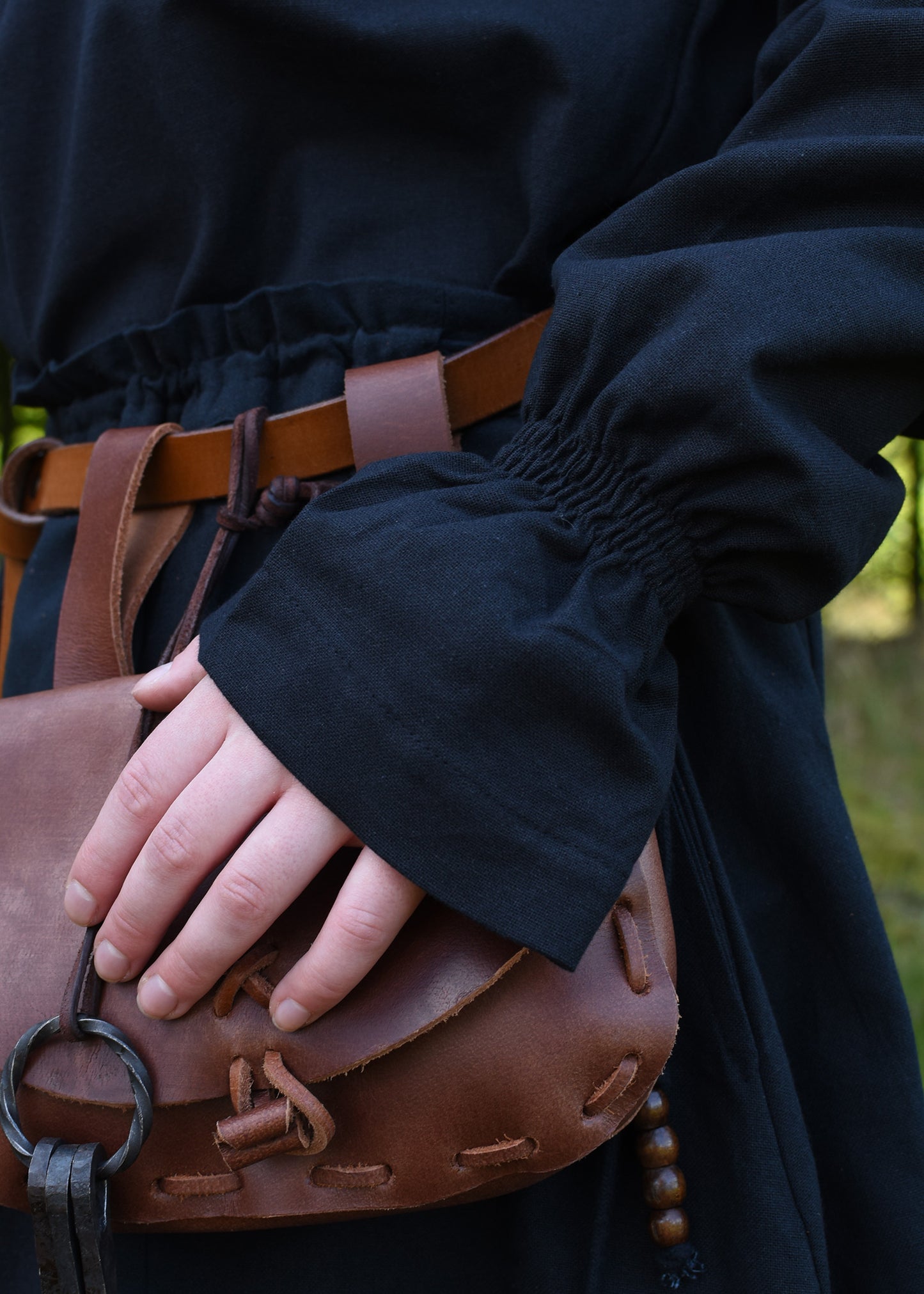 Mittelalter Bluse, schulterfrei, schwarz