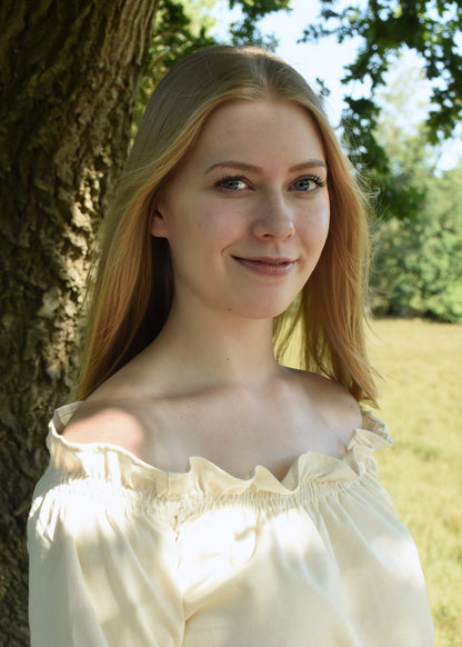 Mittelalter Bluse, schulterfrei, natur
