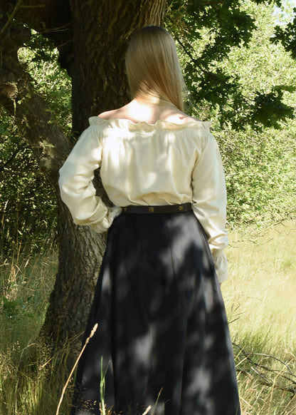 Mittelalter Bluse, schulterfrei, natur