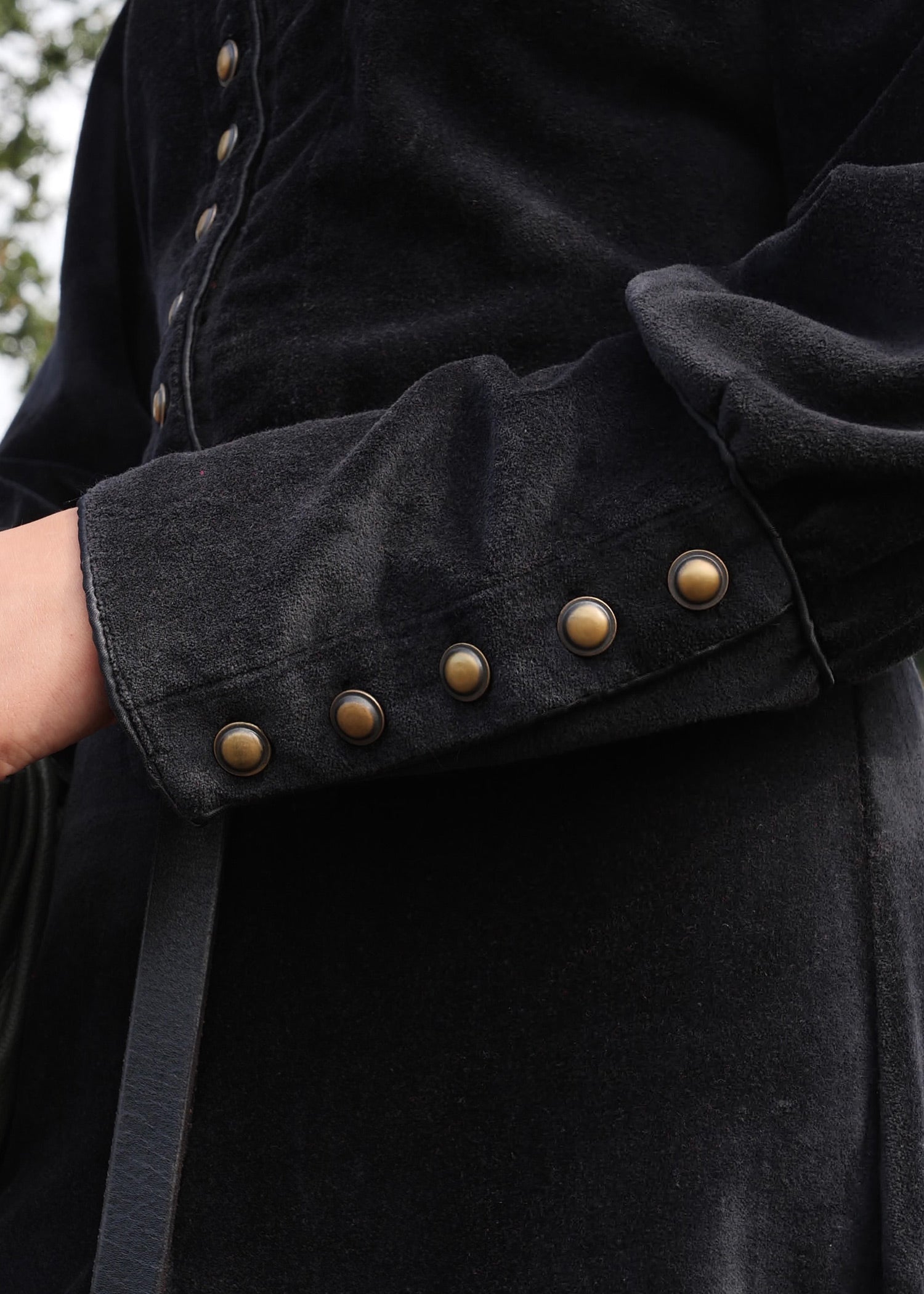 Cotehardie aus Samt, Mittelalterkleid, schwarz