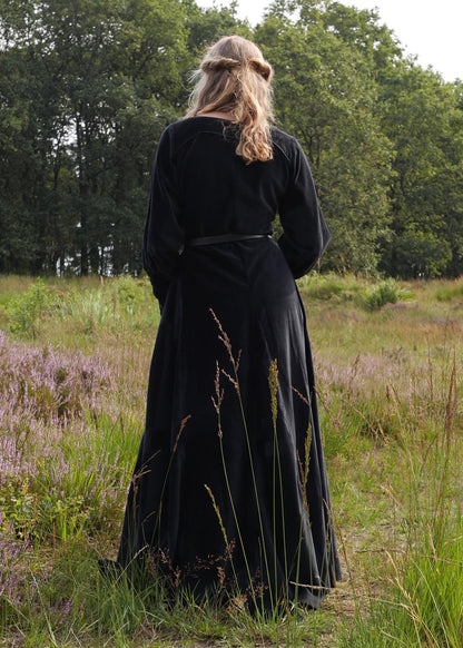 Cotehardie aus Samt, Mittelalterkleid, schwarz