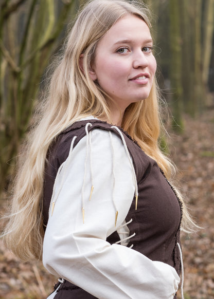 Mittelalterkleid mit Schnürungen, braun