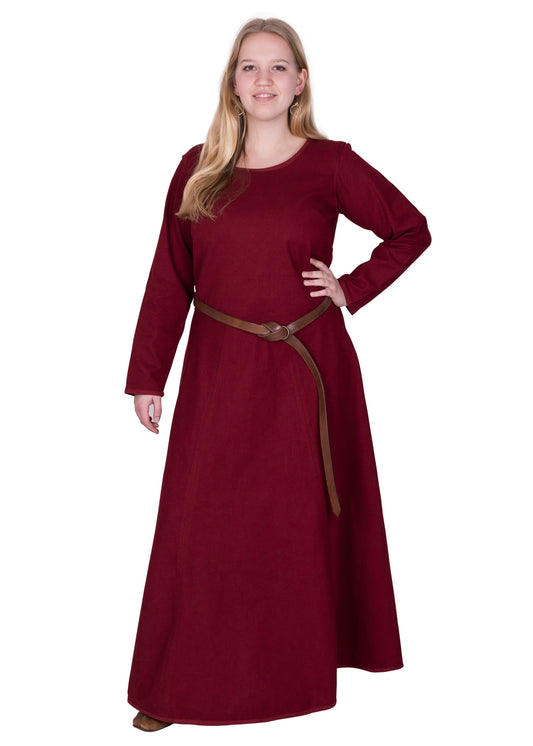 Schlichtes Mittelalterkleid aus festem Canvas, weinrot