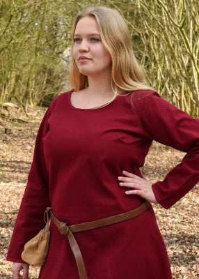 Schlichtes Mittelalterkleid aus festem Canvas, weinrot