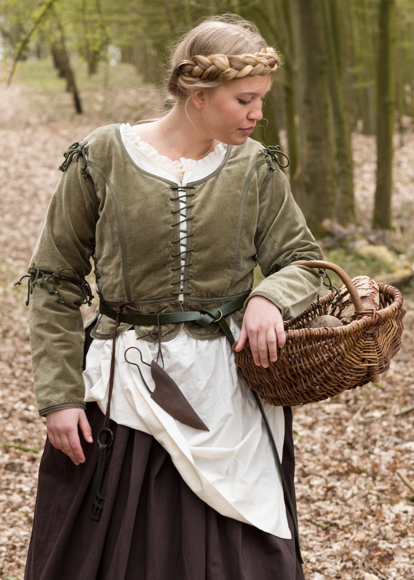 Mittelalter Jacke aus Samt, schwarz oder grün