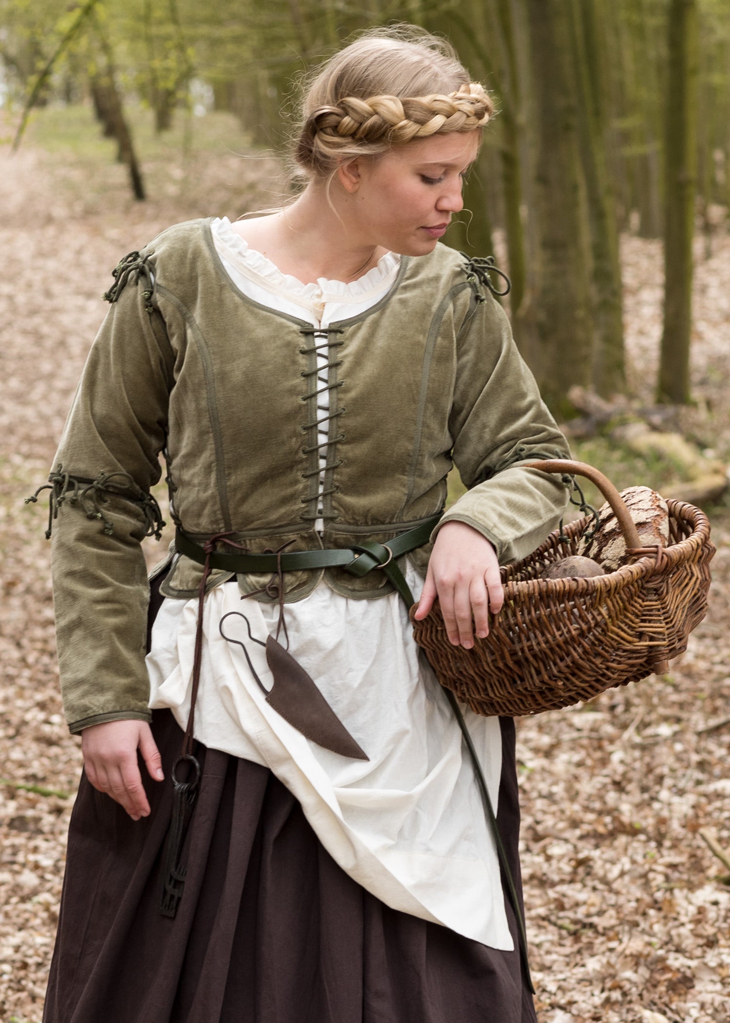 Mittelalter Jacke aus Samt, schwarz oder grün