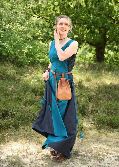 Ärmelloses Überkleid, Trägerkleid, petrol/dunkelblau