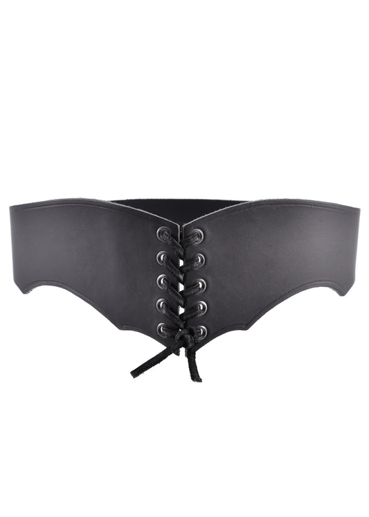 Mieder-Gürtel aus Leder schwarz