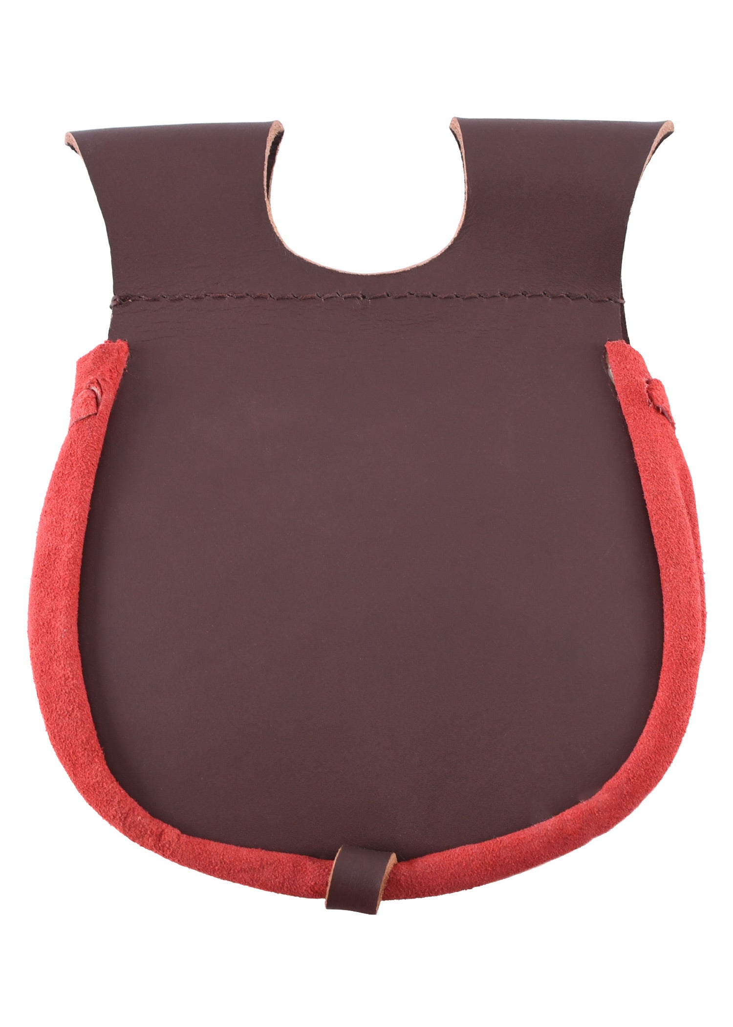 Mittelalterliche Gürteltasche aus Leder, rot oder braun