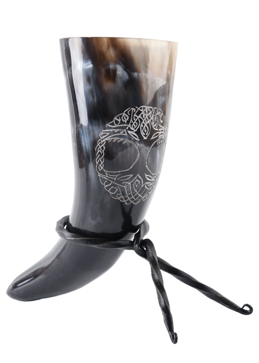 Trinkhorn mit Ständer &#8211; Yggdrasil