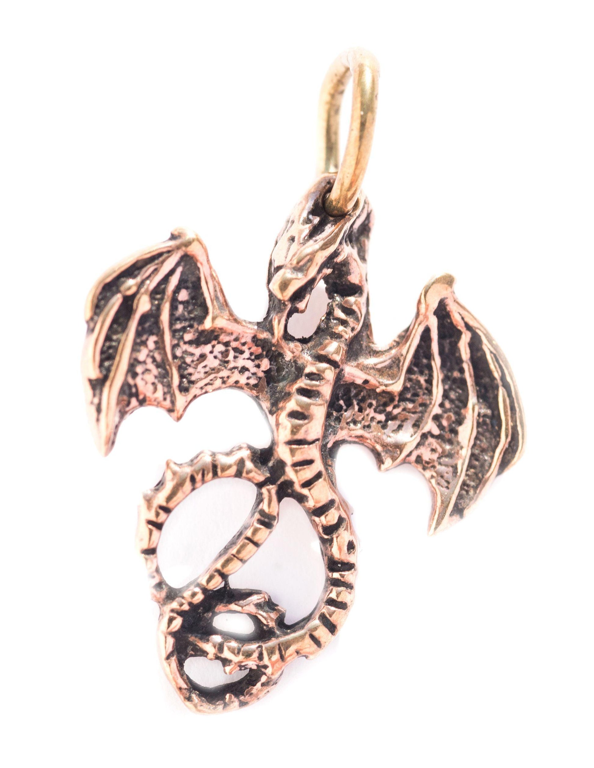 Kleiner Feuerdrache Bronze Änhänger